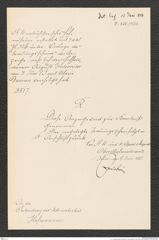 k.k. naturhistorisches Hofmuseum, Intendanzakten 1885-1896 (Hauer), Aktenzahl Z.332/1888, Seite 1